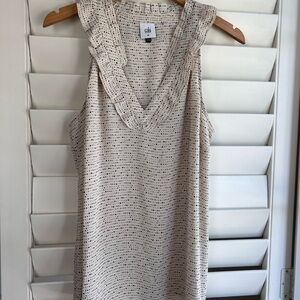 Cabi black and white v neck tank top